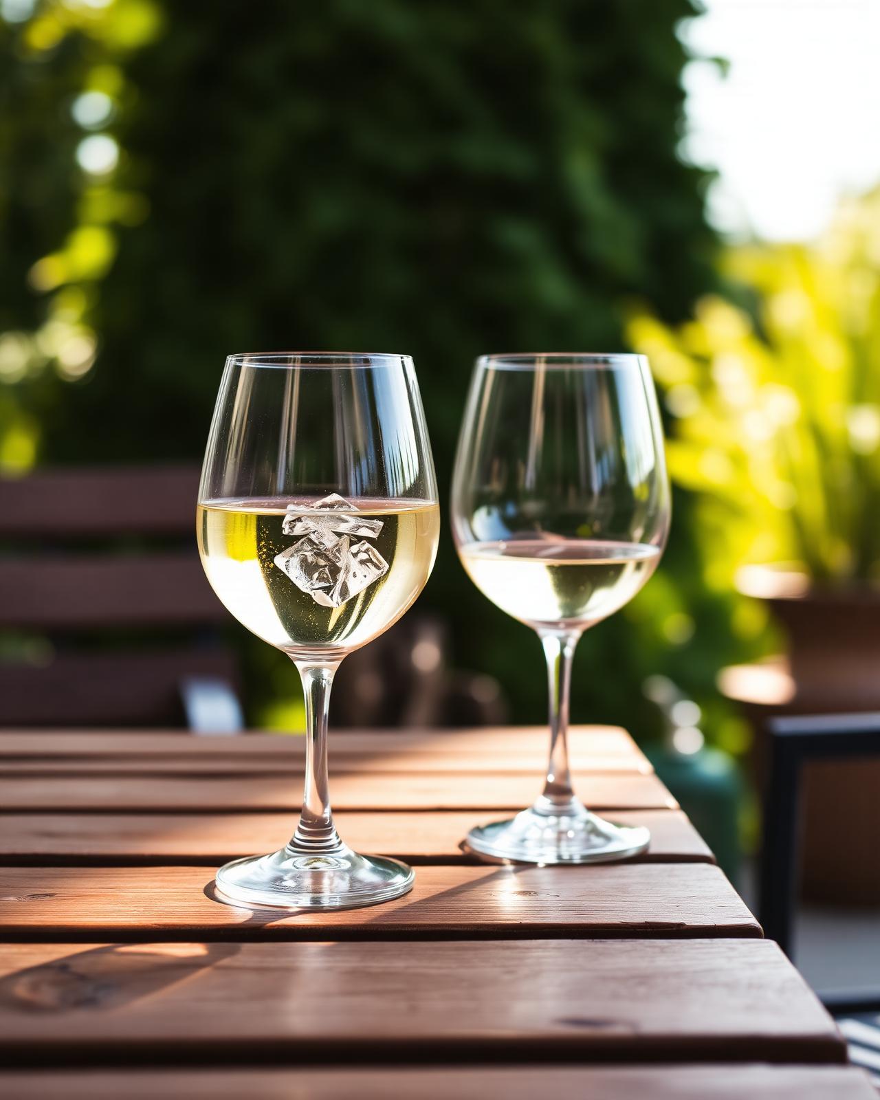 Glas wijn op het terras